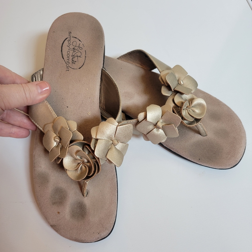 LifeStride Metallic Gold Sandals 9W